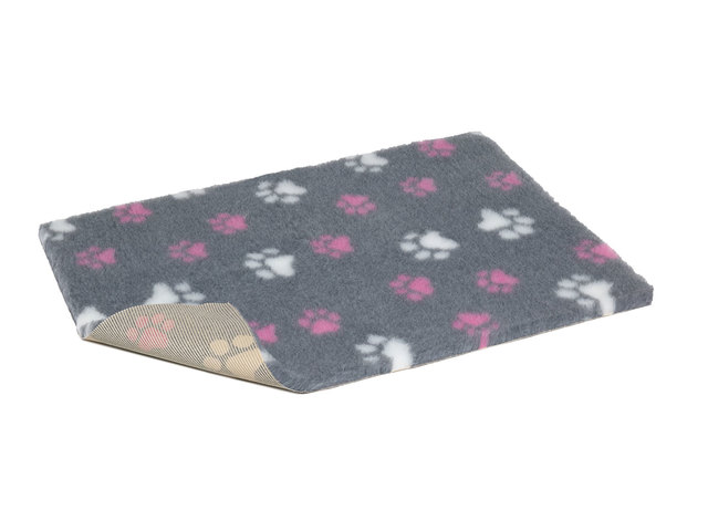 VETBED DUO PAWS LIBISEMISVASTANE 150X100CM HALL VALGE JA ROOSA KÄPAMUS